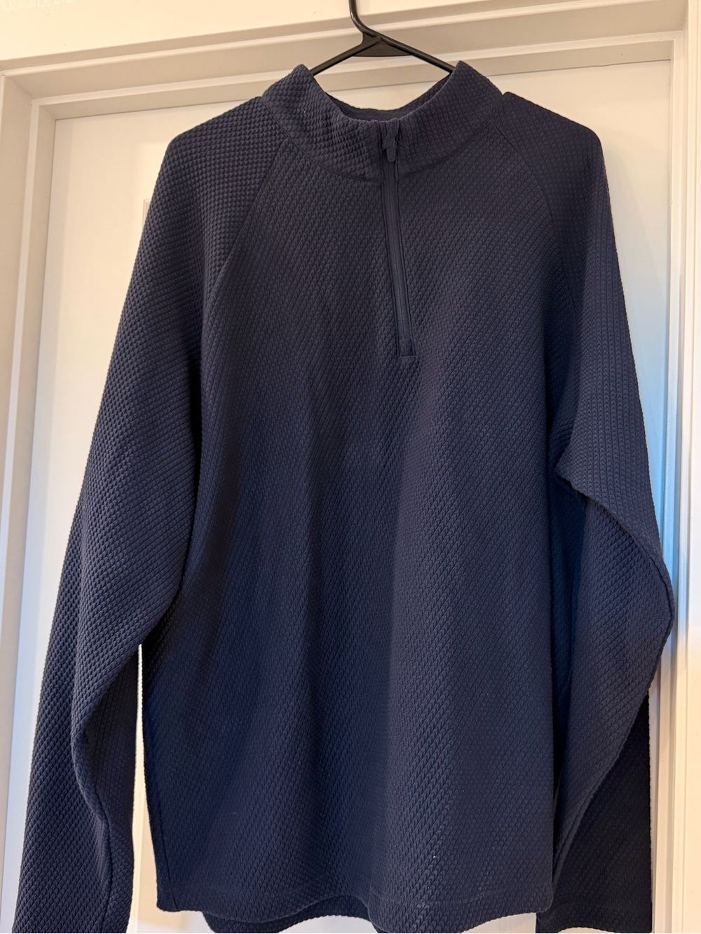 Puma Men's Navy Textured Half-Zip Sweater